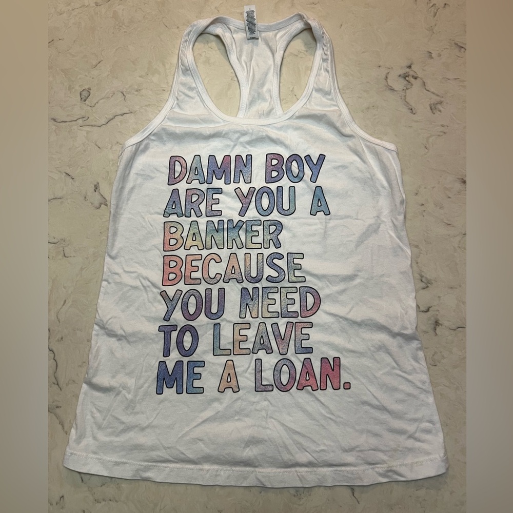 Funny White‎ Tank Top - Banker / Finance